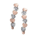 10K White and Rose Gold Heart Shaped Drop Earrings with Diamonds (0.06 CT. T.W.)
